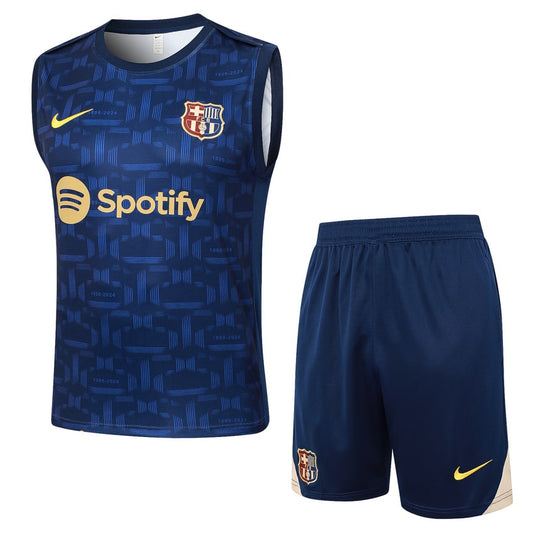 2024-25 FC Barcelona Sleeveless Training Set Blue