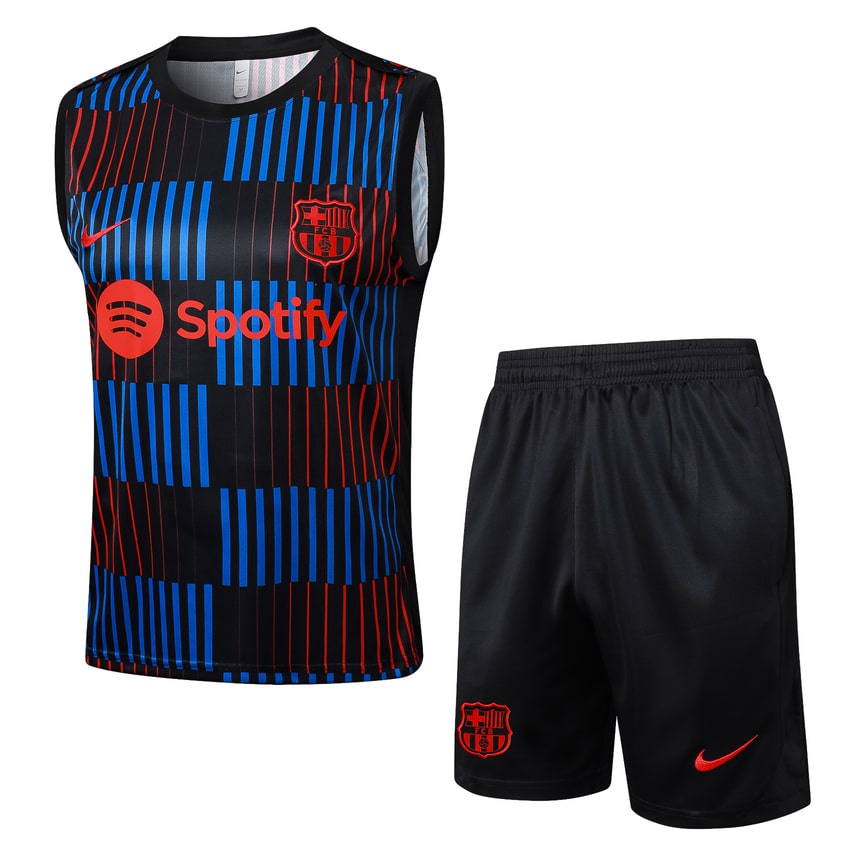 2024-25 FC Barcelona Sleeveless Training Set Blue Red