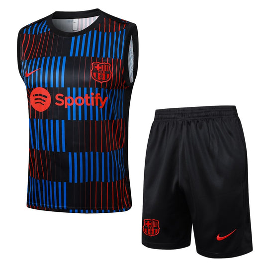 2024-25 FC Barcelona Sleeveless Training Set Blue Red