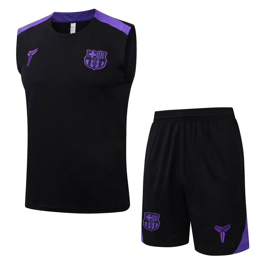 2025-26 FC Barcelona Sleeveless Training Set Black Purple