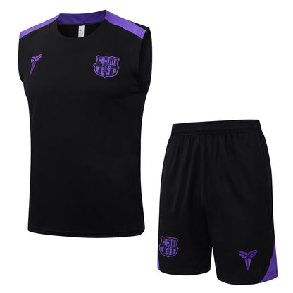 2025-26 FC Barcelona Sleeveless Training Set Black Purple