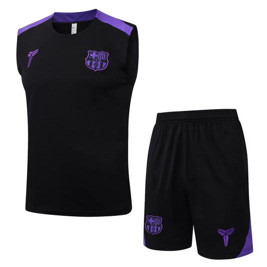 2025-26 FC Barcelona Sleeveless Training Set Black Purple