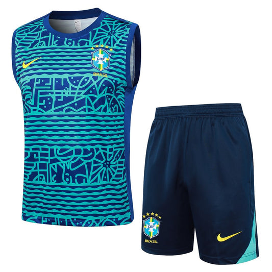 2024-25 Brazil Sleeveless Training Set Blue Green