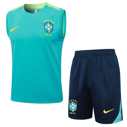 2024-25 Brazil Sleeveless Training Set Turquoise