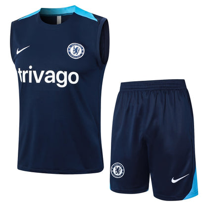 2024-25 Chelsea FC Sleeveless Training Set Dark Blue