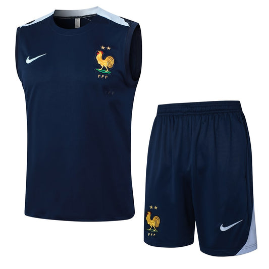 2024-25 France Sleeveless Training Set Dark Blue