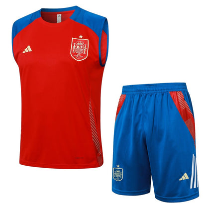2024-25 Spain Sleeveless Training Set Red Blue