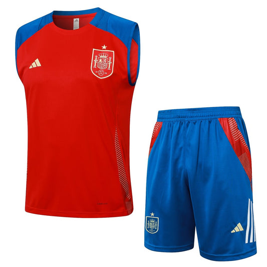 2024-25 Spain Sleeveless Training Set Red Blue