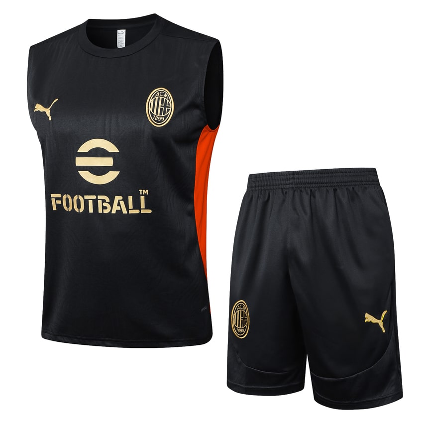 2024-25 AC Milan Sleeveless Training Set Black