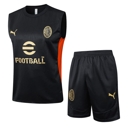 2024-25 AC Milan Sleeveless Training Set Black