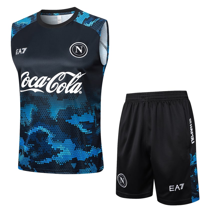 2024-25 SSC Napoli Sleeveless Training Set Black Blue