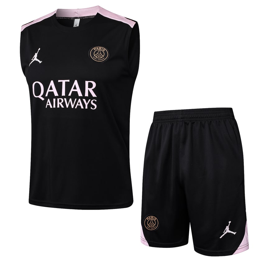 2024-25 PSG Sleeveless Training Set Black Pink