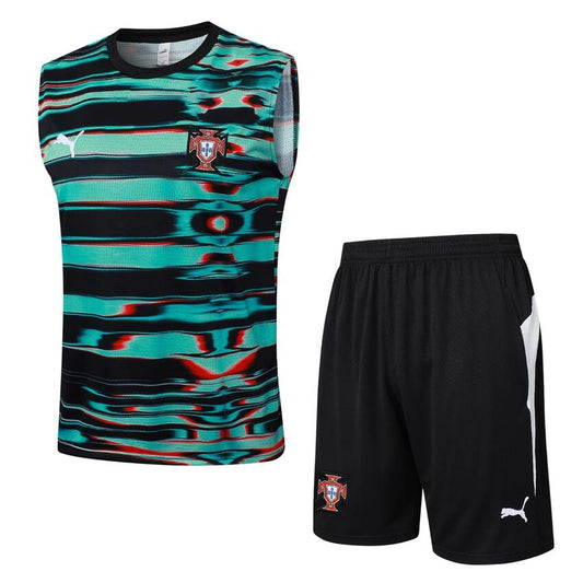 2024-25 Portugal Sleeveless Training Set Green Black