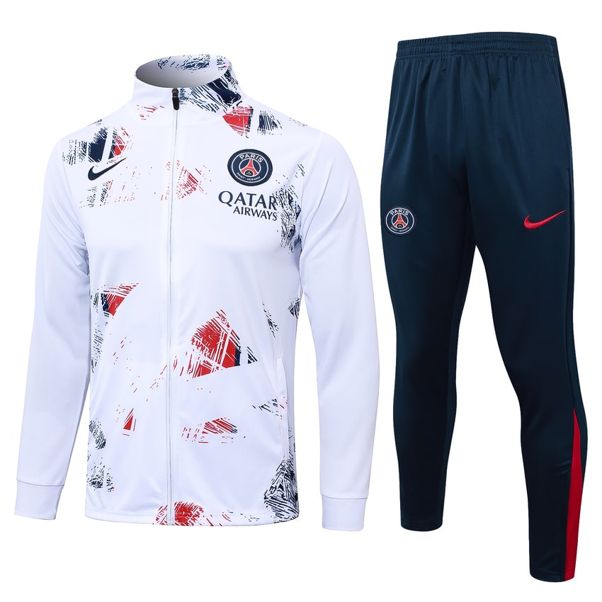 2024-25 PSG Tracksuit White Blue